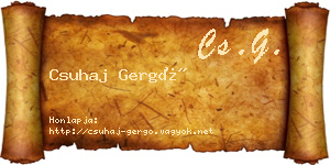 Csuhaj Gergő névjegykártya